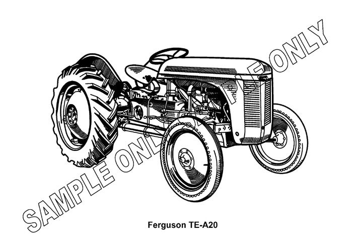 709x501 Murray Parker Sketch (Mounted) - Tractor Sketch
