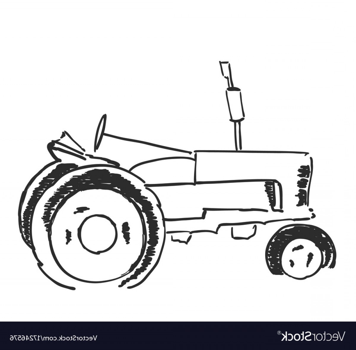 1200x1180 Tractor Sketch Agricultural Logo Vector Shopatcloth - Tractor Sketch