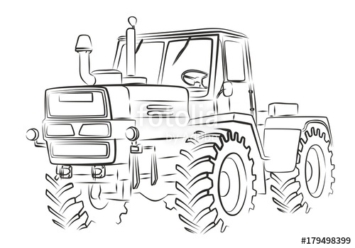 500x349 Tractor Sketch. Stock Image And Royalty Free Vector Files On - Tractor Sketch
