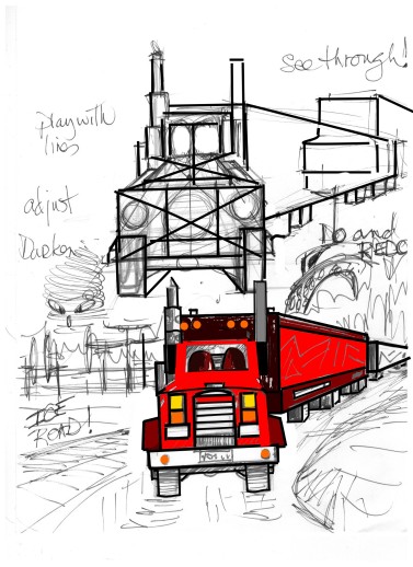 377x518 How Should You Teach Ages 4 To 9 To Draw Cars And Trucks - Tractor Trailer Sketch