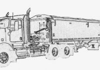 200x140 Tractor Trailer Coloring - Tractor Trailer Sketch
