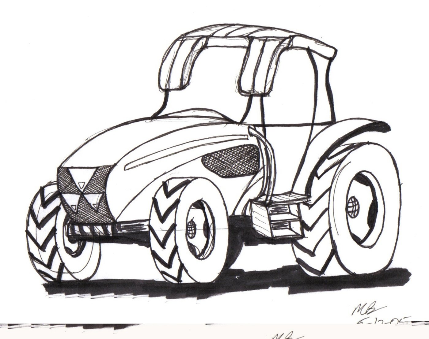 1400x1108 Transportation Design Sketches By Mark B - Tractor Trailer Sketch