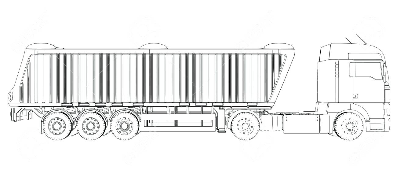 Tractor Trailer Sketch at Explore collection of