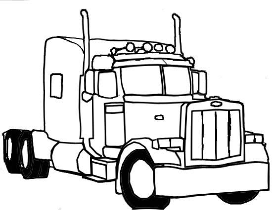 550x426 Semi Truck Coloring Pages Anyone Good At Drawing I Need A - Tractor Trailer Sketch