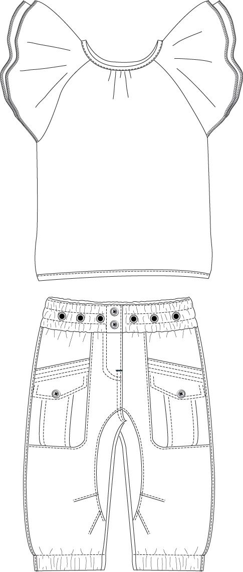 485x1139 Flat Fashion Sketch - Trade Sketch