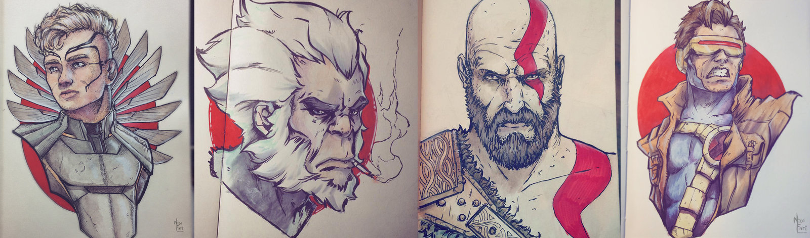 1600x471 Some Traditional Sketches By Nicofari - Traditional Sketches