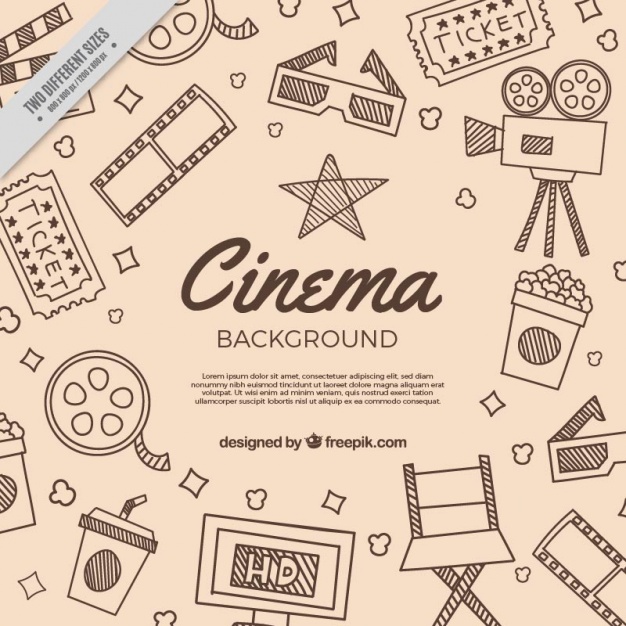 626x626 Background With Sketches Of Traditional Film Elements Vector - Traditional Sketches