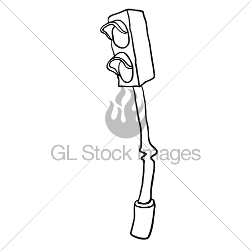 500x500 Black And White Traffic Light Gl Stock Images - Traffic Signal Sketch