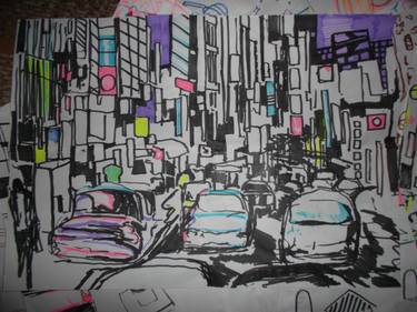 375x281 Traffic Drawing By Dude Jay Saatchi Art - Traffic Sketch