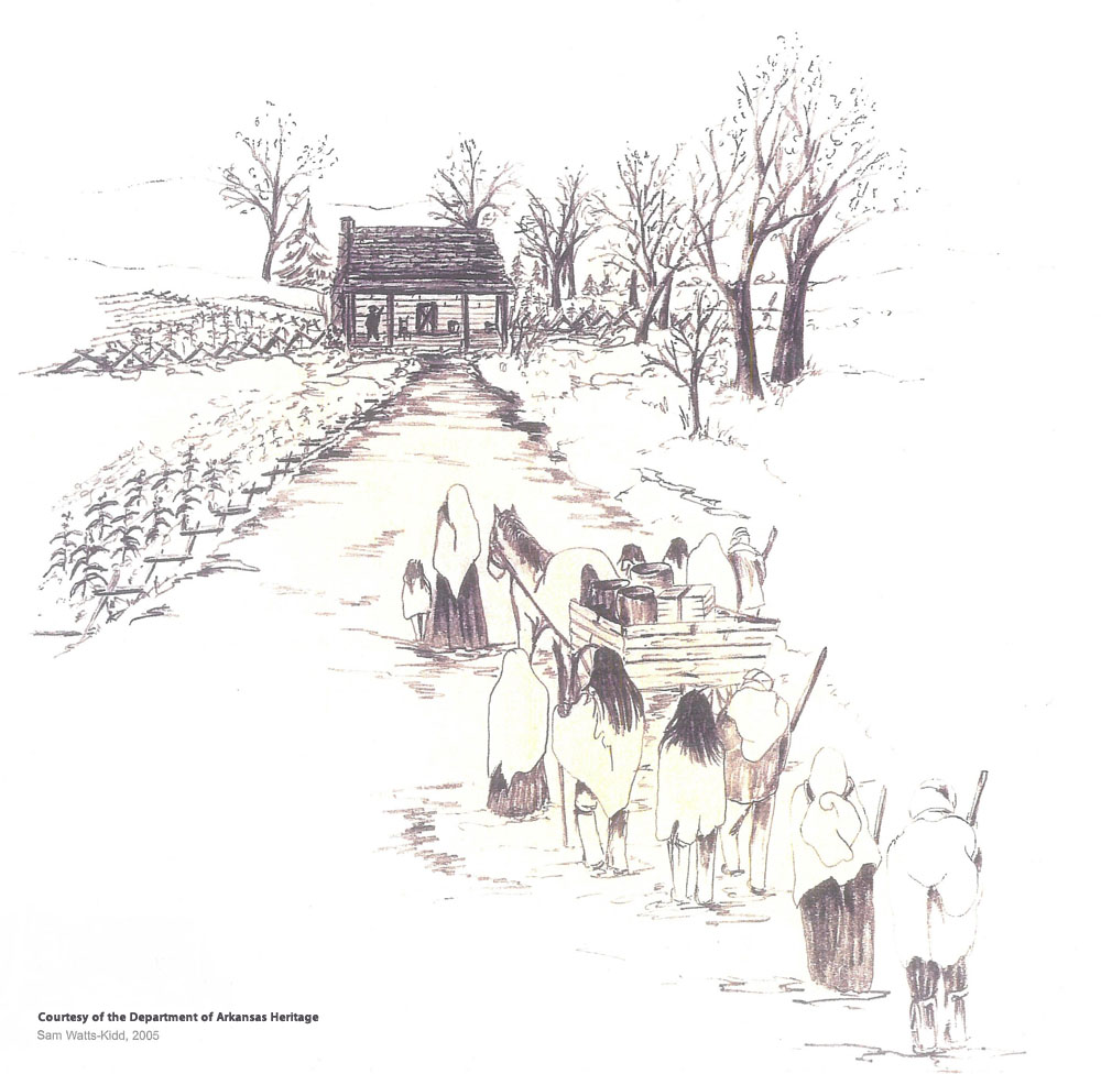 1000x976 Pea Ridge The Trail Of Tears Through Arkansas - Trail Of Tears Sketch