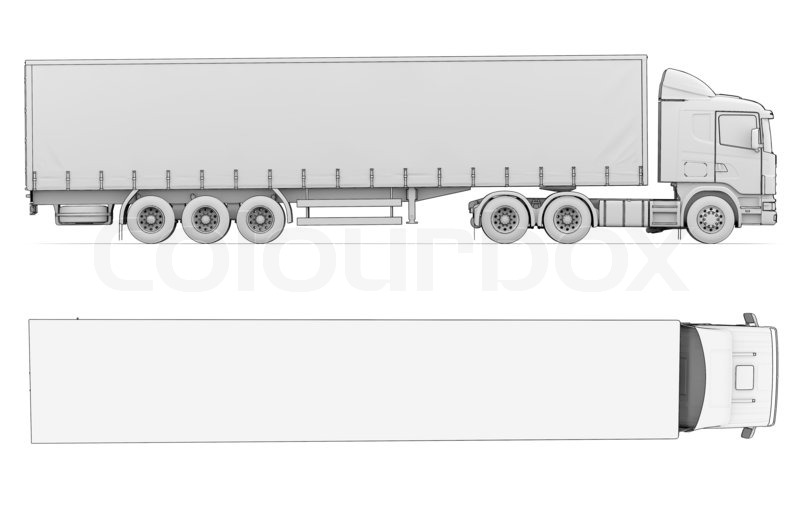 800x507 Sketch White Truck Stock Photo Colourbox - Trailer Sketch