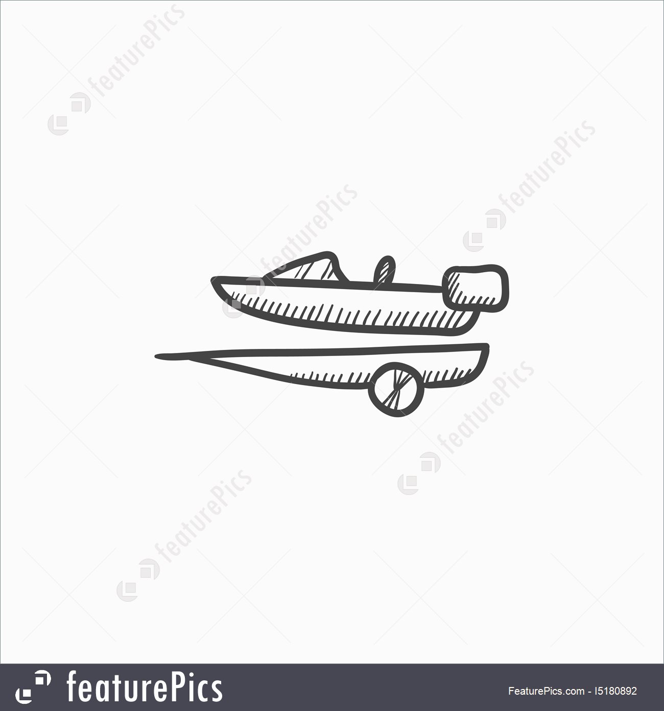 1300x1392 Boat On Trailer For Transportation Sketch Icon. Illustration - Trailer Sketch