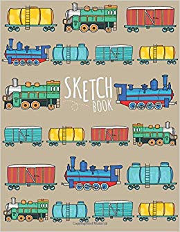 260x335 Sketchbook Cute Trains! (Machines) Sketching Journal Blank - Train Car Sketch