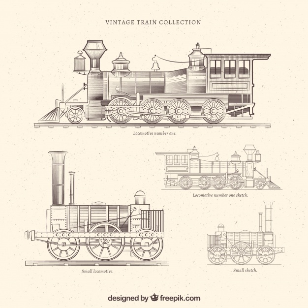 626x626 Locomotive Vectors, Photos And Psd Files Free Download - Train Engine Sketch