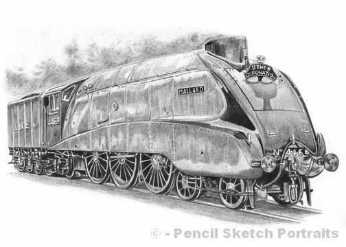 504x360 The Mallard Train Steam Engine Drawings Old Steam Train - Train Engine Sketch