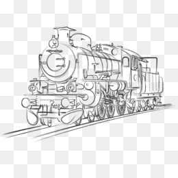 260x260 Free Download Train Rail Transport Steam Locomotive Sketch - Train Engine Sketch