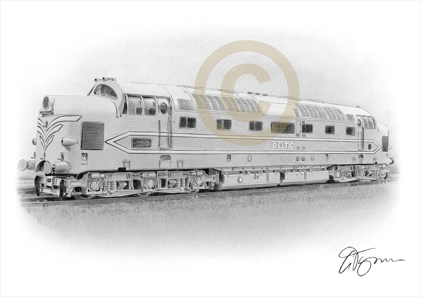 1415x1000 Pencil Drawing Of A Train By Artist Gary Tymon - Train Pencil Sketch
