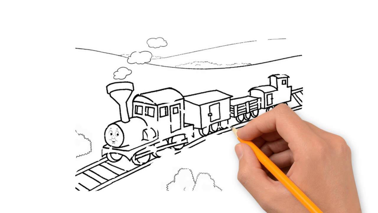 1280x720 Train Transport Pencil To Draw Step By Step - Train Pencil Sketch