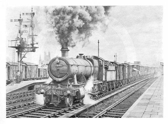 567x419 Drawings Of Ex Great Western Railway Locomotives On Behance - Train Pencil Sketch