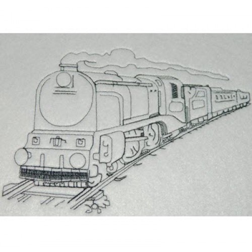 500x500 Steam Train Sketch - Train Sketch
