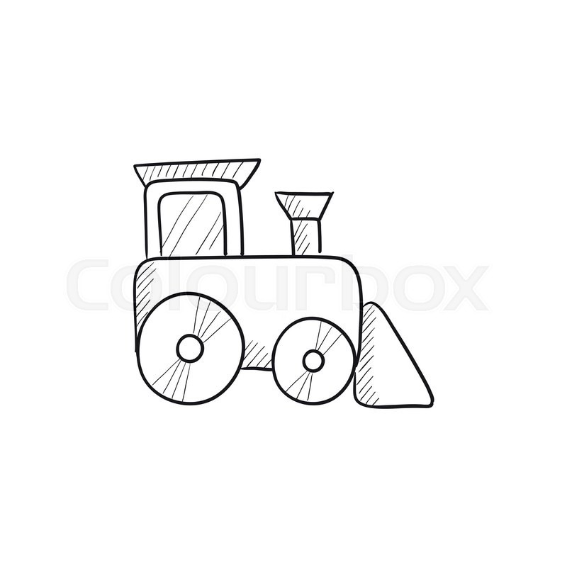 800x800 Toy Train Vector Sketch Icon Isolated On Background. Hand Drawn - Train Sketch
