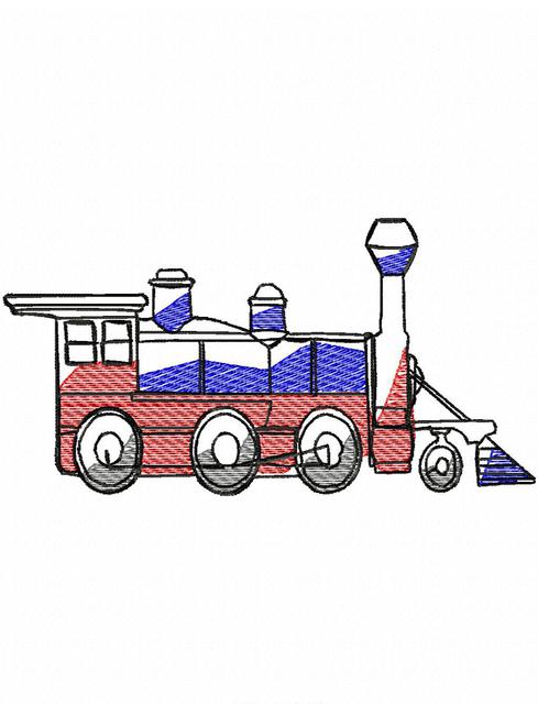 489x640 Train Sketch Embroidery Design Jazzy Zebra Designs - Train Sketch