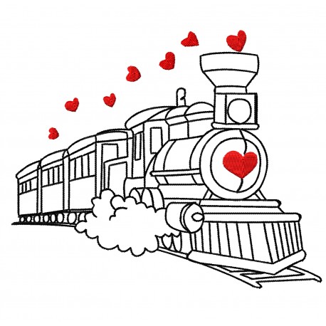 458x458 Train Sketch Hearts - Train Sketch