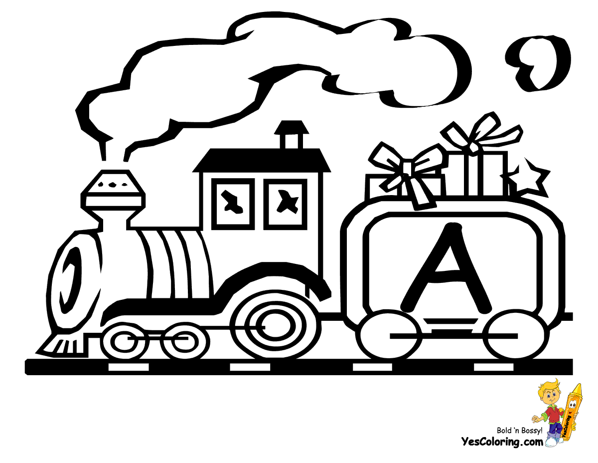 1200x928 Toy Train Christmas Alphabet Free Christmas Alphabet Coloring - Train Sketch For Kids