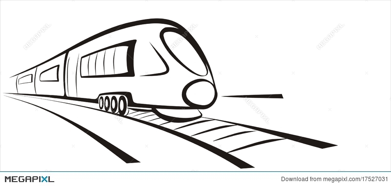 800x382 Rapid Train Sketch Illustration 17527031 - Train Sketch Images