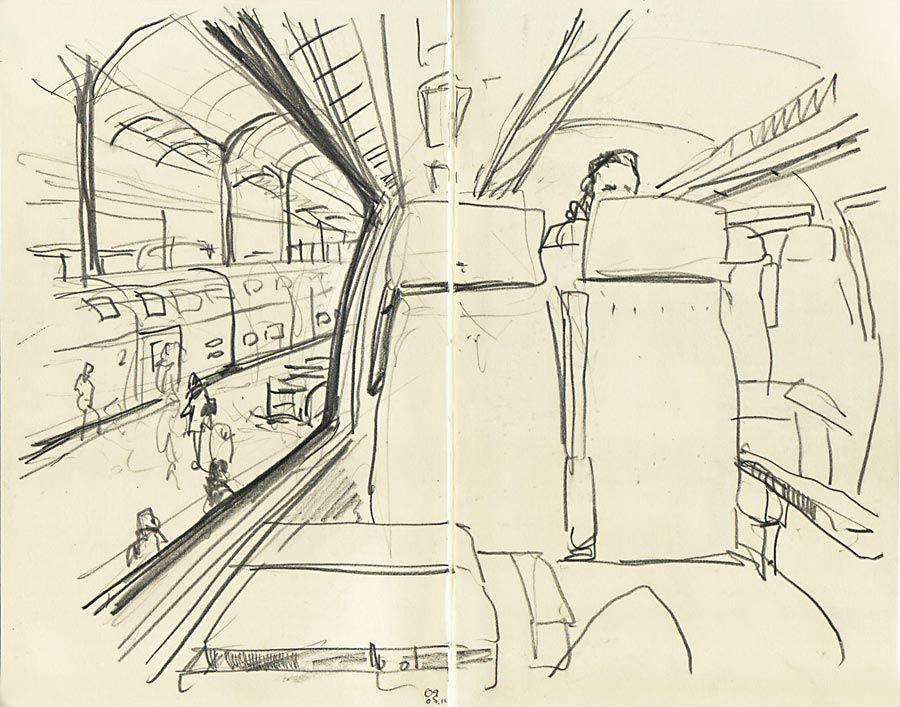 900x707 Inside Of The Train - Train Sketch Images