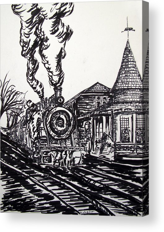Train Station Sketch at PaintingValley.com | Explore collection of ...