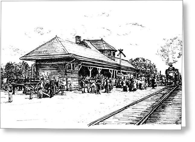 646x470 Train Station Drawing By Monica Cohen - Train Station Sketch