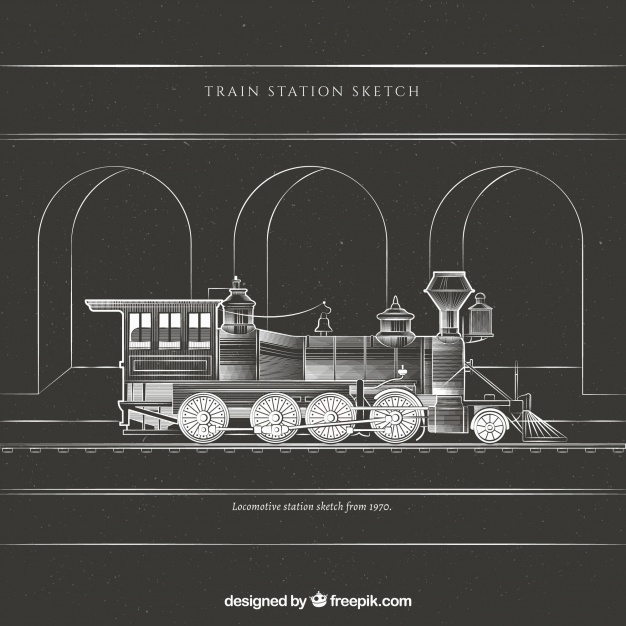 626x626 Train Sketch - Train Station Sketch