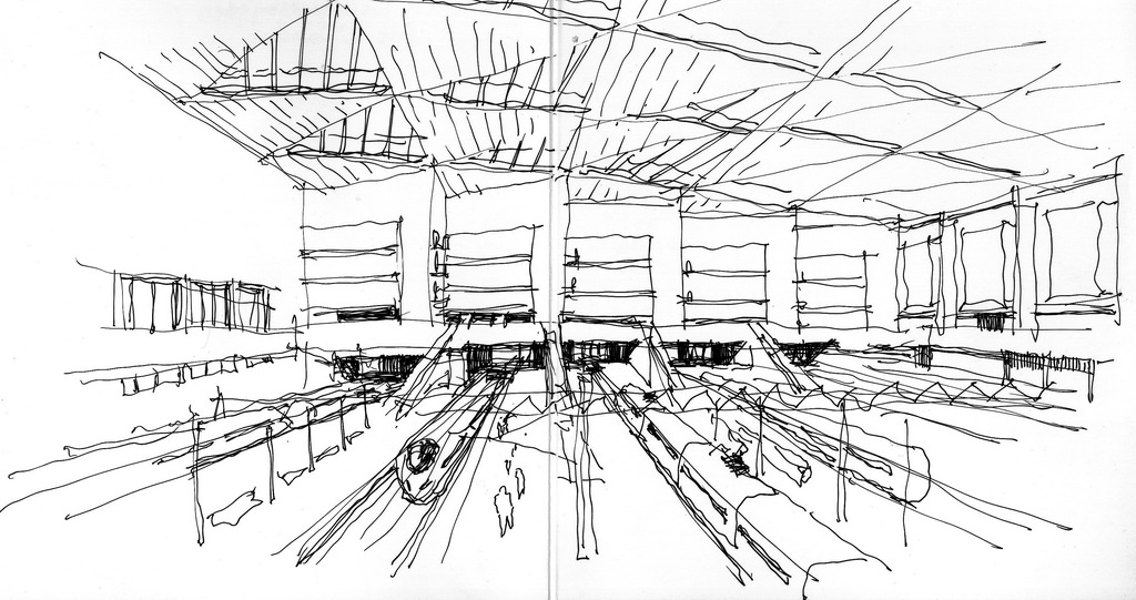 1024x541 Zaragoza, Train Station 10 Min Sketch While Waiting For - Train Station Sketch