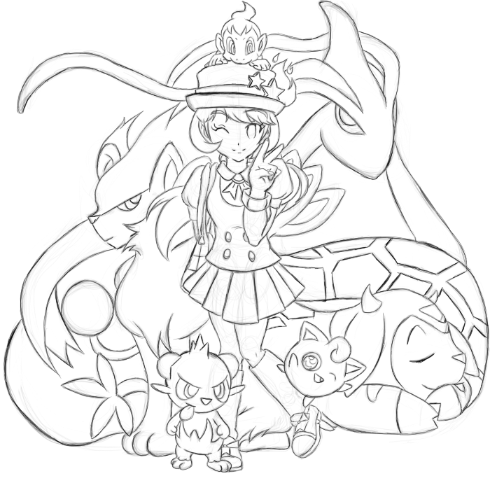700x700 Pokemon X Y Trainer Cherbear + Team Sketch Weasyl - Trainer Sketch
