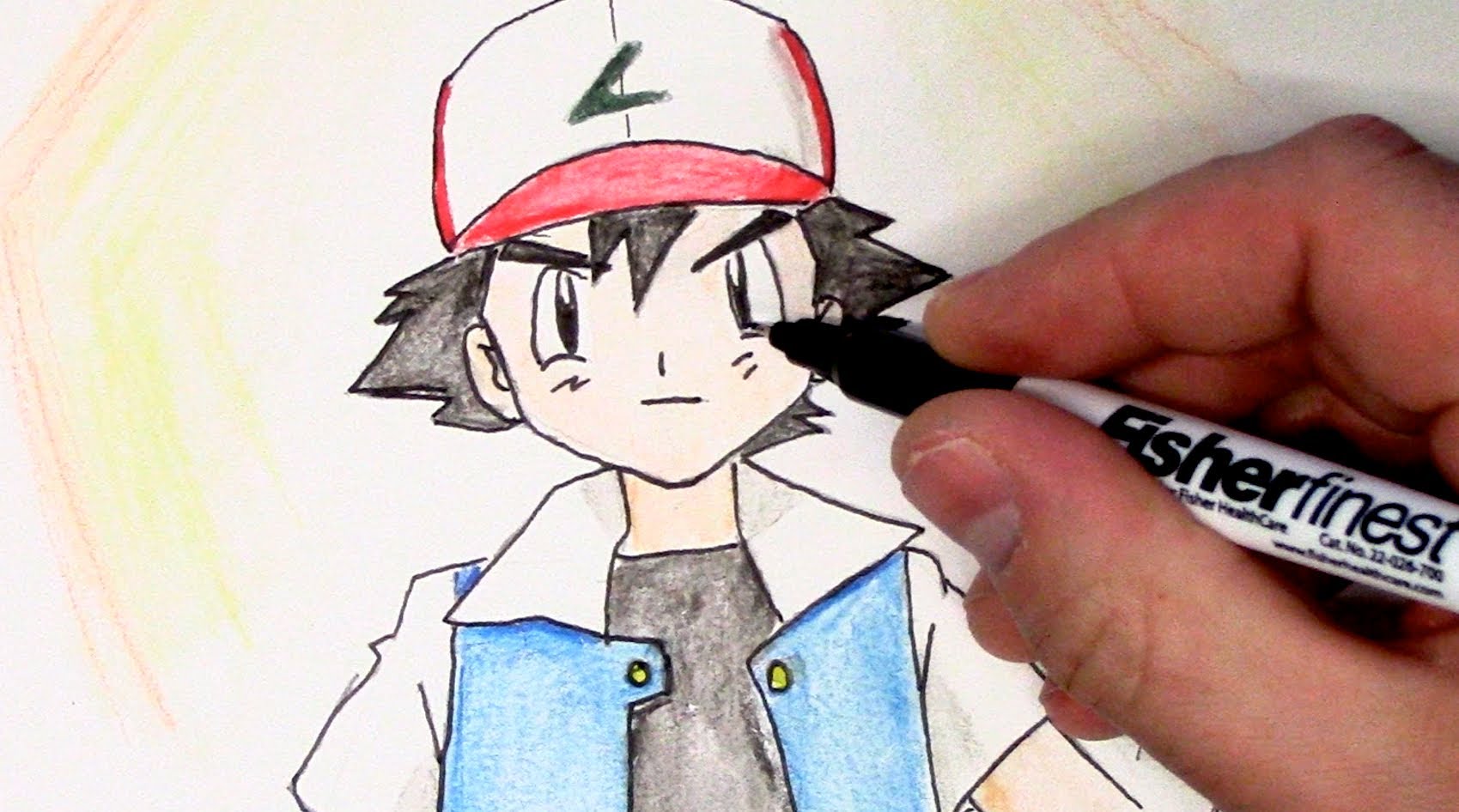 1699x946 Trainer Ash Ketchum Speed Drawing Marathon - Trainer Sketch
