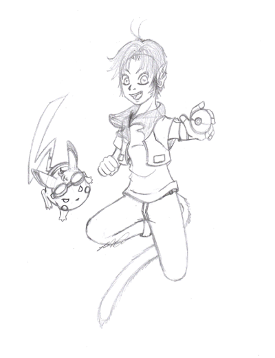 400x520 Poke Trainer Sketch Weasyl - Trainer Sketch