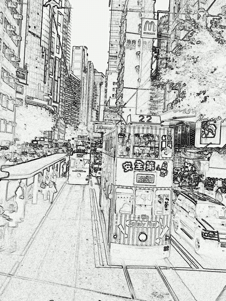 768x1024 Tram Sketch Urban Sketch Guitarer2009 - Tram Sketch