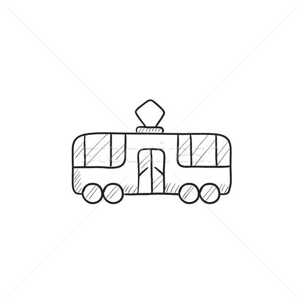 600x600 Tram Sketch Icon. Vector Illustration Andrei Krauchuk (Rastudio - Tram Sketch