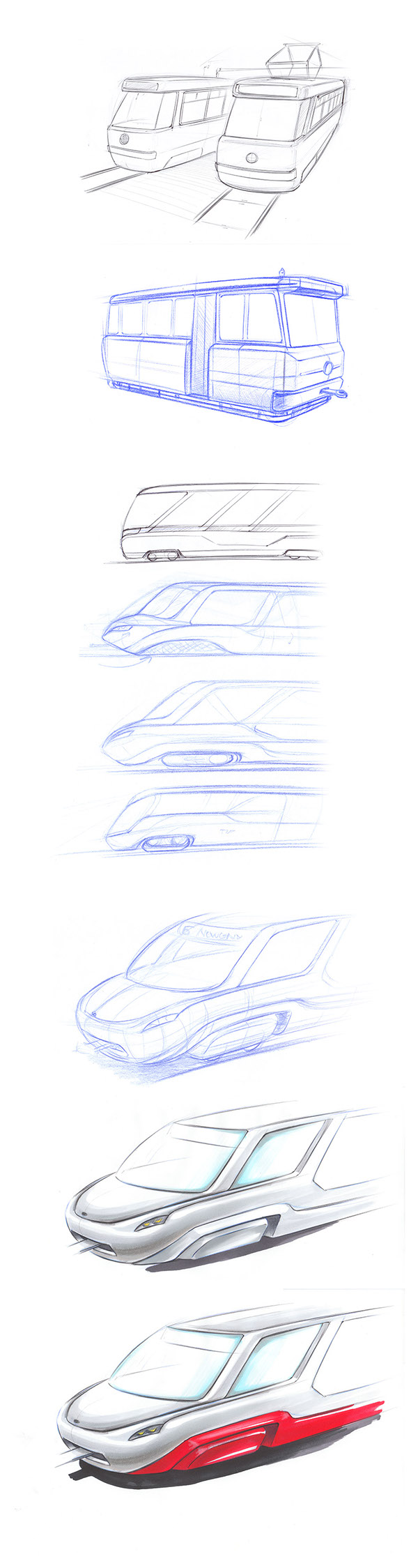 600x2249 Tram Sketches (Feb 2016) On Student Show - Tram Sketch