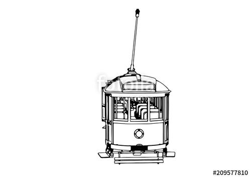 500x354 Sketch Of A Tram Vector Stock Image And Royalty Free Vector Files - Tram Sketch