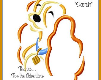 340x270 Lady And The Tramp Sketch Digital Embroidery Machine Design Etsy - Tramp Sketch