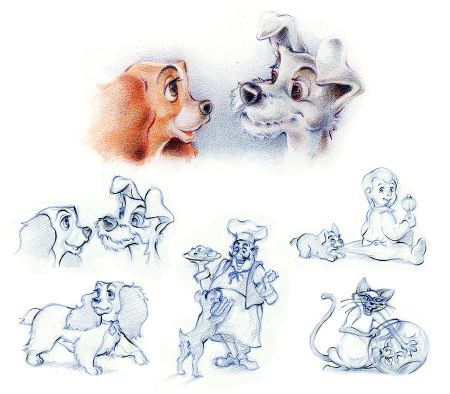 900x788 Lady And The Tramp - Tramp Sketch