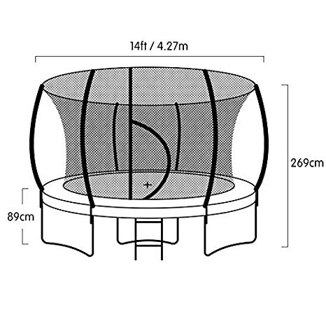 466x466 Kahuna Trampoline 14 Ft With Basketball Set Pad Net Mat Spring - Trampoline Sketch