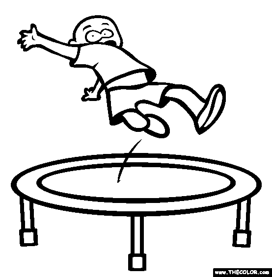 554x565 The Trampoline Coloring - Trampoline Sketch