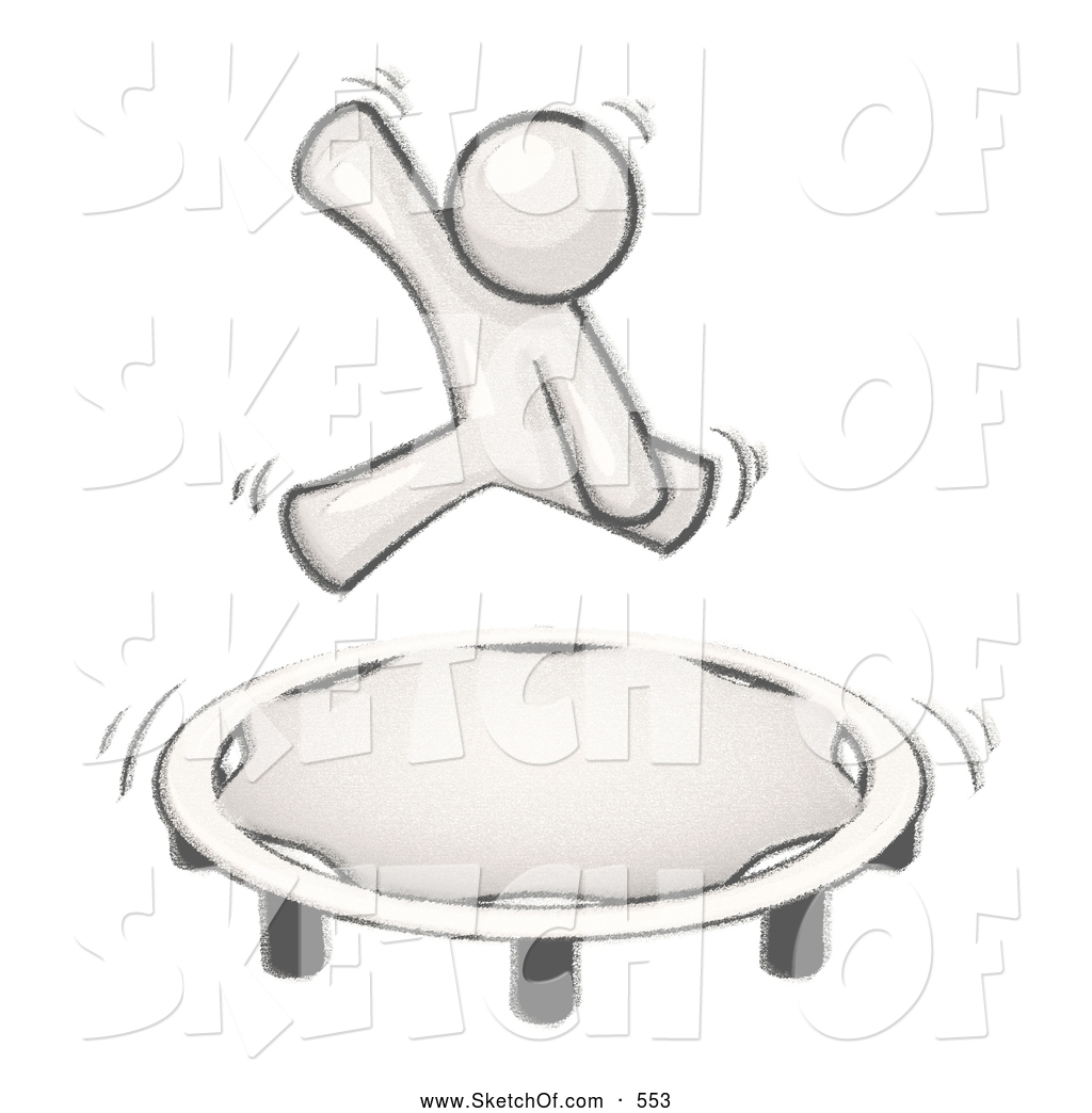 1024x1044 Drawing Of A Sketched Design Mascot Person Character Jumping - Trampoline Sketch