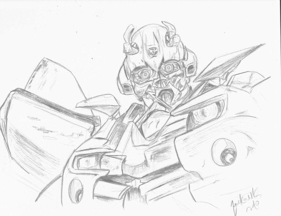 900x691 Free Sketch 2009 Bumblebee By Nickmockoviak - Transformers Bumblebee Sketch