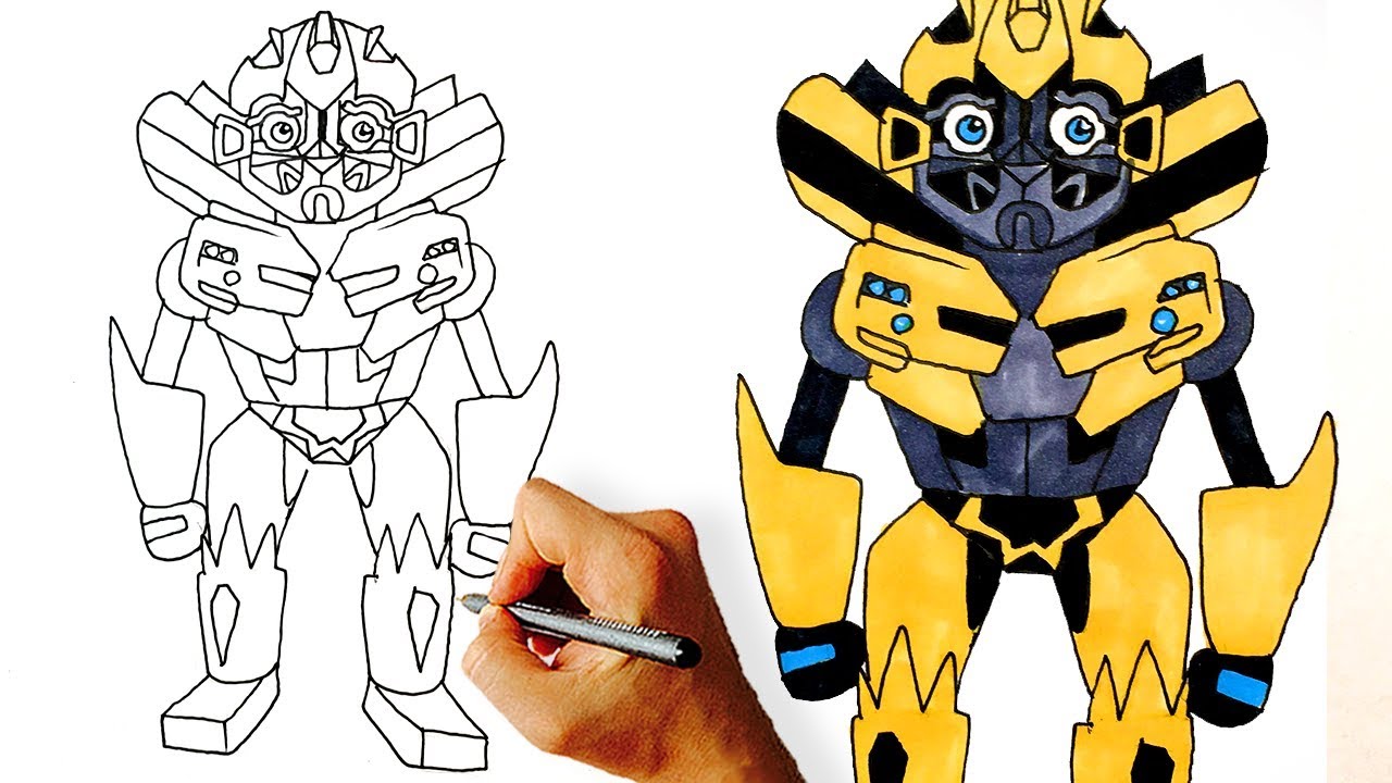 1280x720 How To Draw Bumblebee From Transformers Step By Step - Transformers Bumblebee Sketch