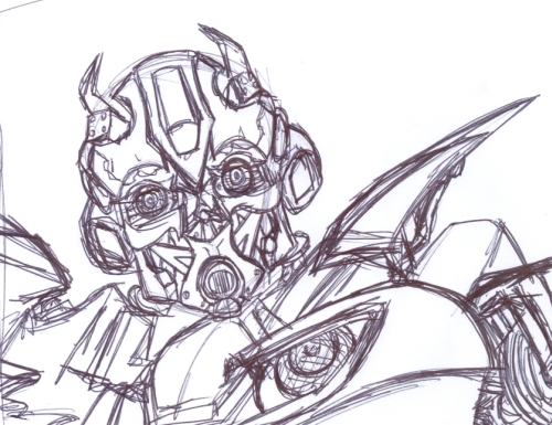 500x385 Transformers Movie Bumblebee Sketch By Prototypeinks - Transformers Bumblebee Sketch