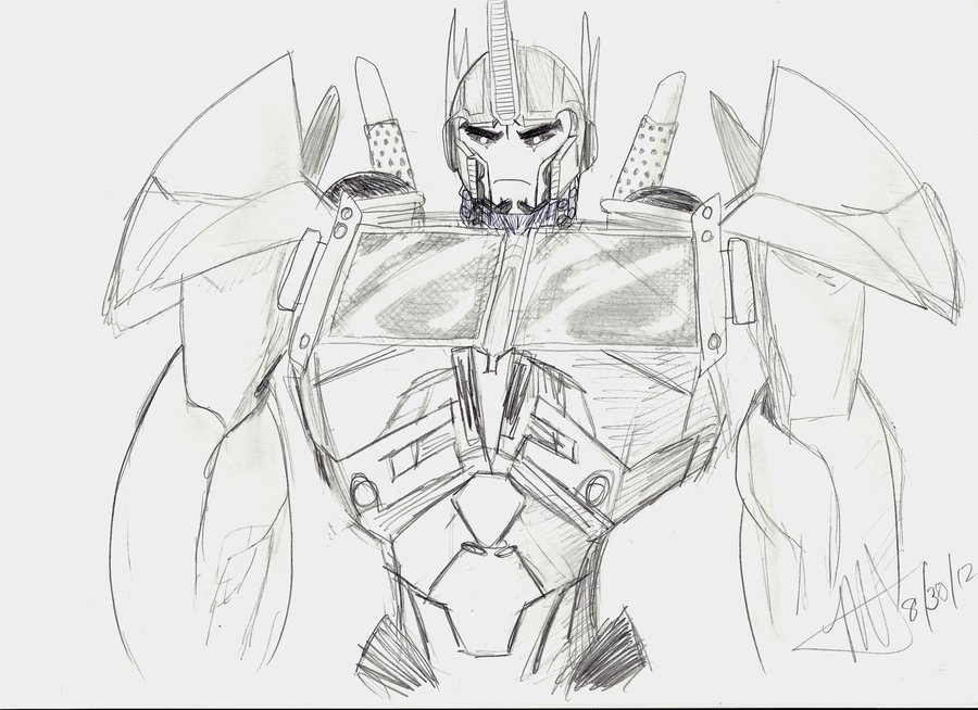 900x654 Art Trade - Transformers Optimus Prime Sketch